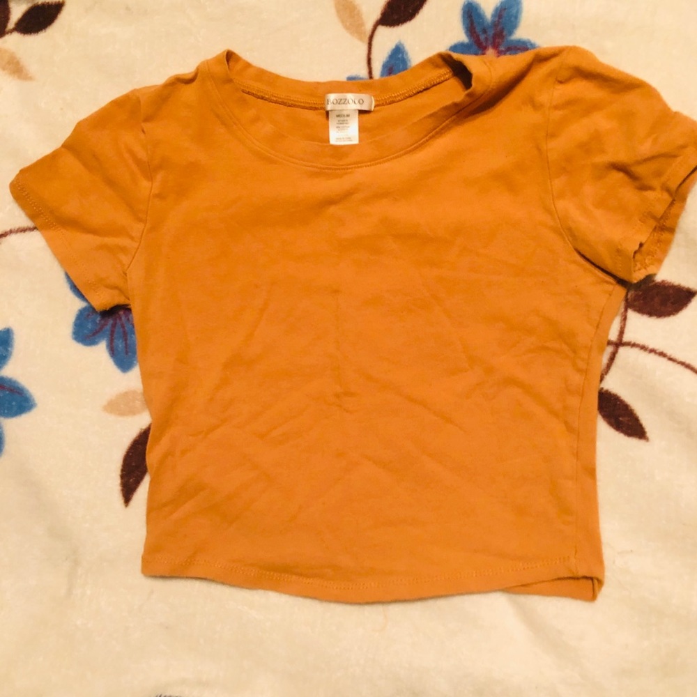 Mustard Yellow / Orange Crop Top